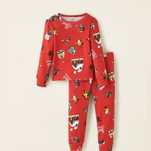 Roots Kids 3T pajama set in red with a winter-themed character print